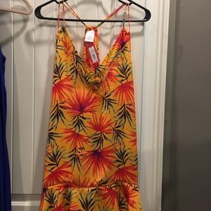 Tropical dress cover up resort wear medium